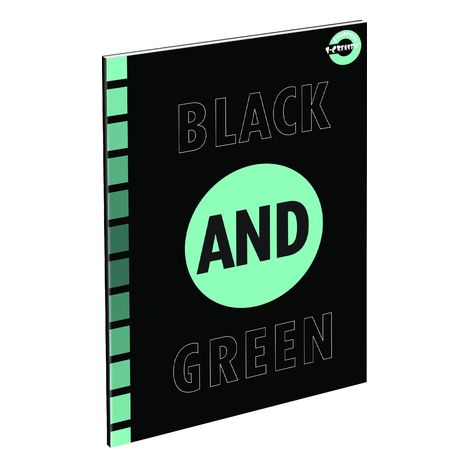 Füzet T-Creativ A/4 extra, 80-40, sima, Black colour menta (fekete alapon Black and green)